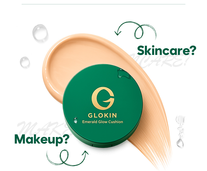 Glokin Emerald Glow Collagen Perfecting Cushion 13g (Silk Beige)