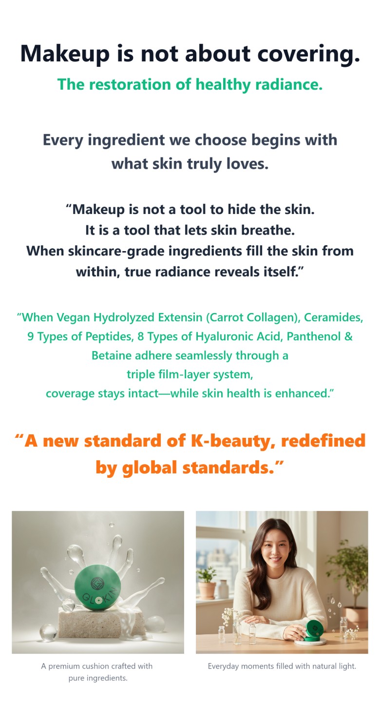 Glokin Emerald Glow Collagen Perfecting Cushion 13g (Silk Beige)