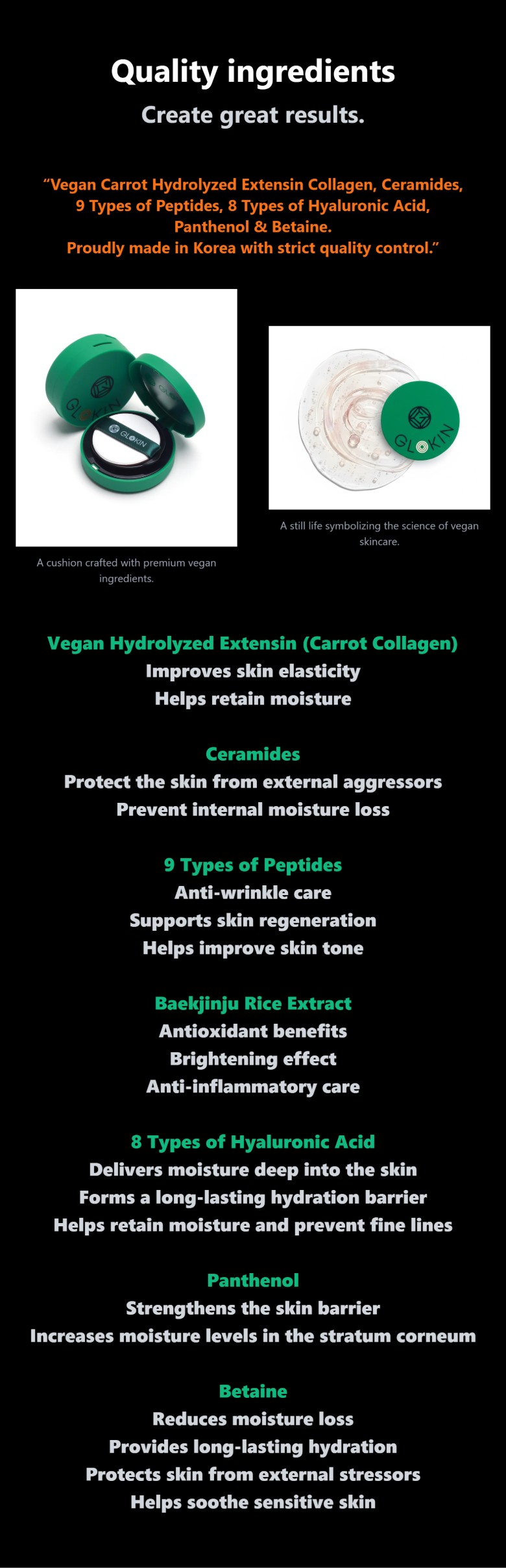 Glokin Emerald Glow Collagen Perfecting Cushion 13g (Silk Beige)