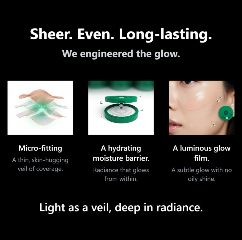 Glokin Emerald Glow Collagen Perfecting Cushion 13g (Silk Beige)