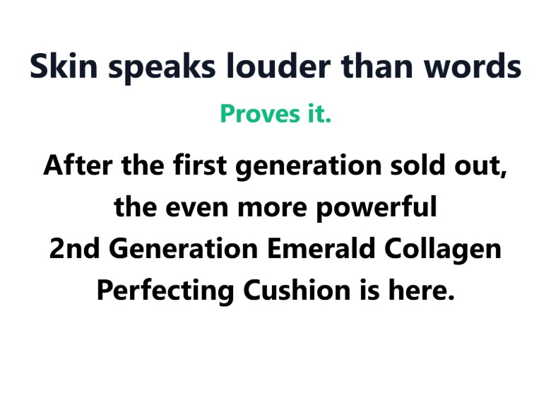 Glokin Emerald Glow Collagen Perfecting Cushion 13g (Silk Beige)