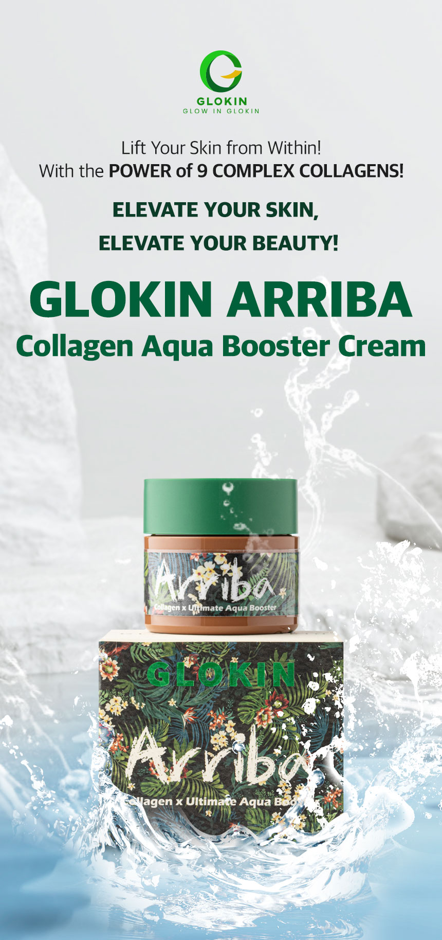 GLOKIN Arriba Collagen Aqua Booster Cream 0.94 fl.oz